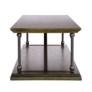 47.2" X 23.6"D X 16.9" H Country Style Coffee Table with Bottom Shelf - BROWN & BLACK