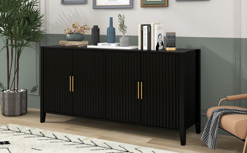 Accent Storage Cabinet Sideboard Wooden Cabinet with Metal Handles for Hallway, Entryway, Living Room, Bedroom