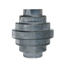 Multi-Tiered Geometric Vase with Smoked Blue Finish, Set of 2 by HouseOfZazla