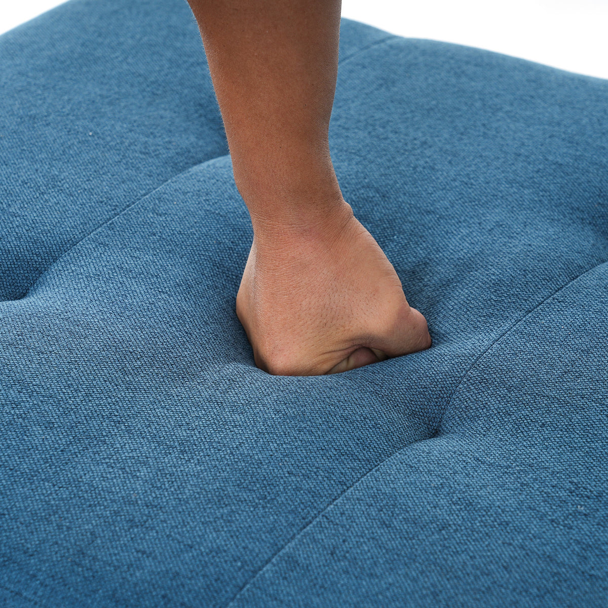 Navy Tufted Ottoman, photo 9 of 10