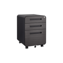 3 Drawer Mobile File Cabinet Under Desk Office,Simple Style Versatile Storage Cabinet for Legal/Letter/A4 Files, 5 Wheel Design Anti-Tilting Cold Rolled Steel Waterproof Moisture-Proof Black