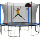15Ft Trampoline With Basketball Hoop Inflator And Ladder (Inner Safety Enclosure) by HouseOfZazla