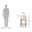 Newport - Coastal Curved Back Upholstered Counter Stool - Two Tone Neutral Gray by HouseOfZazla