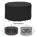 73x43in Circular Table Cover 4-Seat UV Water Resistant Outdoor Furniture Protector For Small Round Table Chairs Set