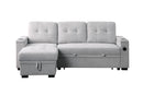 Ashlyn II - 84"W Woven Fabric Reversible Sleeper Sectional Sofa with Storage Chaise by HouseOfZazla