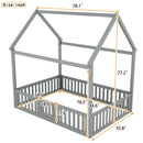 Wood House Bed With Fence And Door by HouseOfZazla