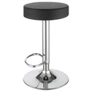 Adjustable Hydraulic Bar Stool With Base And Padded Seat - Black / Silver
