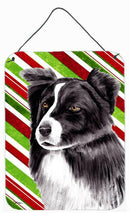 Border Collie Holiday Christmas Aluminium Metal Wall or Door Hanging Prints