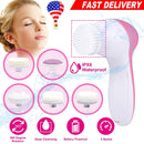Facial Cleansing Brush Waterproof Face Spin Cleaning Brush with 5 Brush Heads Deep Cleansing Body Facial Brush Set for Gentle Exfoliating Removing Bla