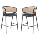 Ethan Indoor Metal Upholstered Barstool Set of 2