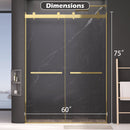 Dual Sliding Frameless Shower Door 56-60 in W x 75 in H by HouseOfZazla