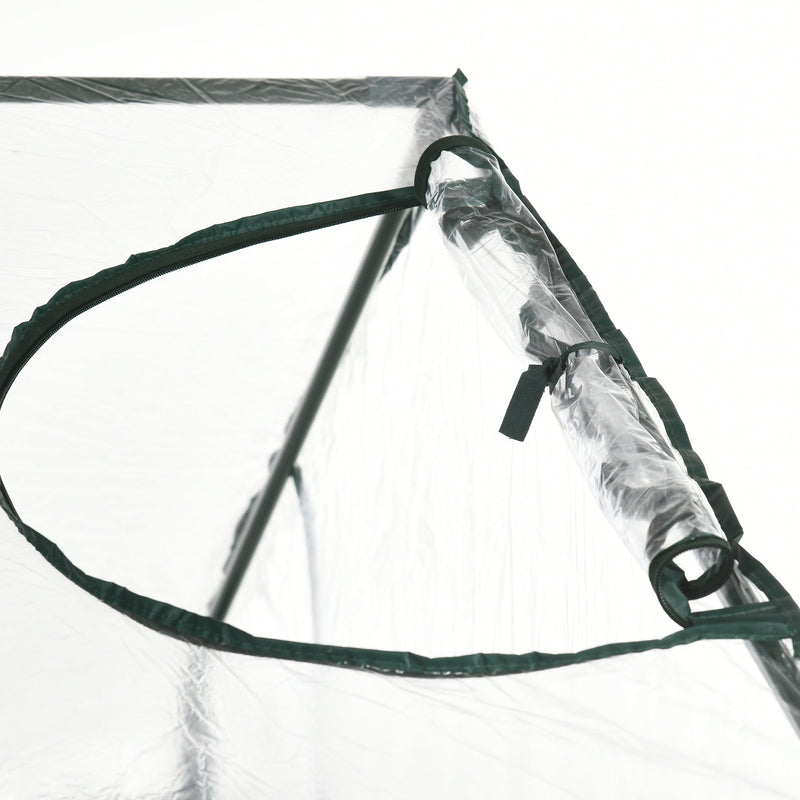 6' x 3' x 5' Portable Walk-in Greenhouse, PVC Cover, Steel Frame Garden Hot House, Zipper Door, Top Vent for Flowers, Vegetables, Saplings, Clear