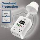 11-in-1 Multifunctional Power Strip with Desk Lamp, Clock, USB Ports & Surge Protection