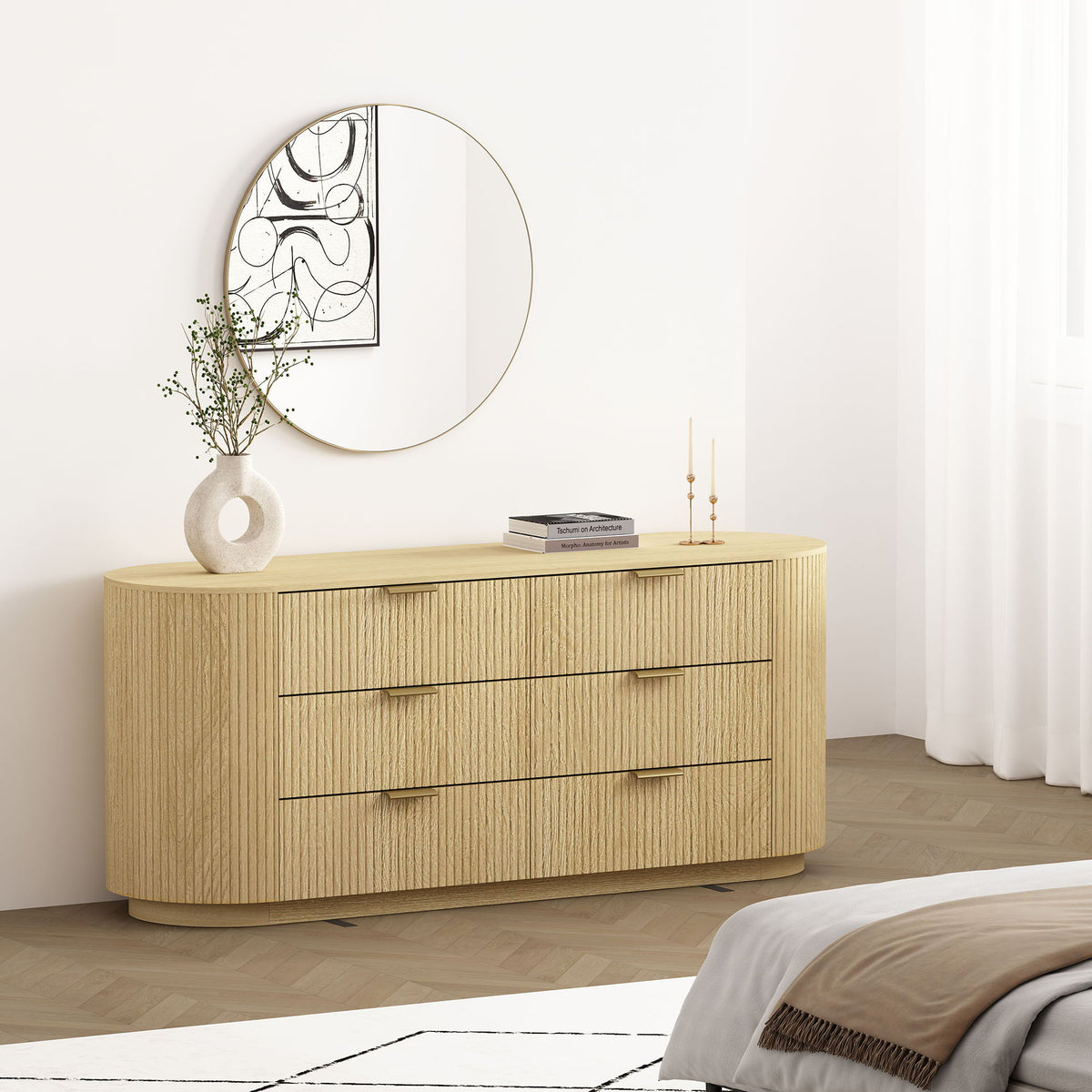 Olivia - Double Dresser With 6 Drawers - Oak, photo 8 of 10