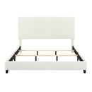Walker Edison | King Size White Boucle Upholstered Platform Bed