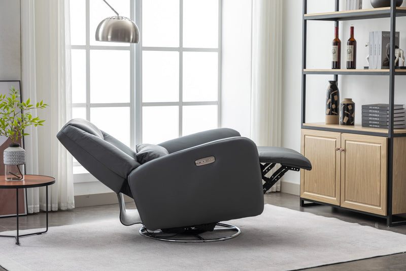 4 Modes Of Intelligent Voice Control,Atmosphere Lamp,Bluetooth Music Player,USB Ports,Back And Forth Swing, 270 Degree Swivel Power Recliner