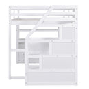 Loft Bed With Desk, Shelves, 2 Drawers, Storage Staircase by HouseOfZazla