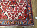 3' 2' X 5' 1" Handmade Floral Wool Rug Red Beige /Ivory