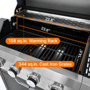 Propane Grill 4 Burner Stainless Steel Gas Grill with Side Burner