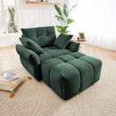Ergonomic Single Seater Sofa With Ottoman, High Resilience Support Cushions by HouseOfZazla