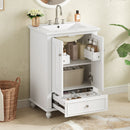 Modern Bathroom Vanity With Sink, Cabinet With Drawer And Dividers, Rectangular Storage Unit