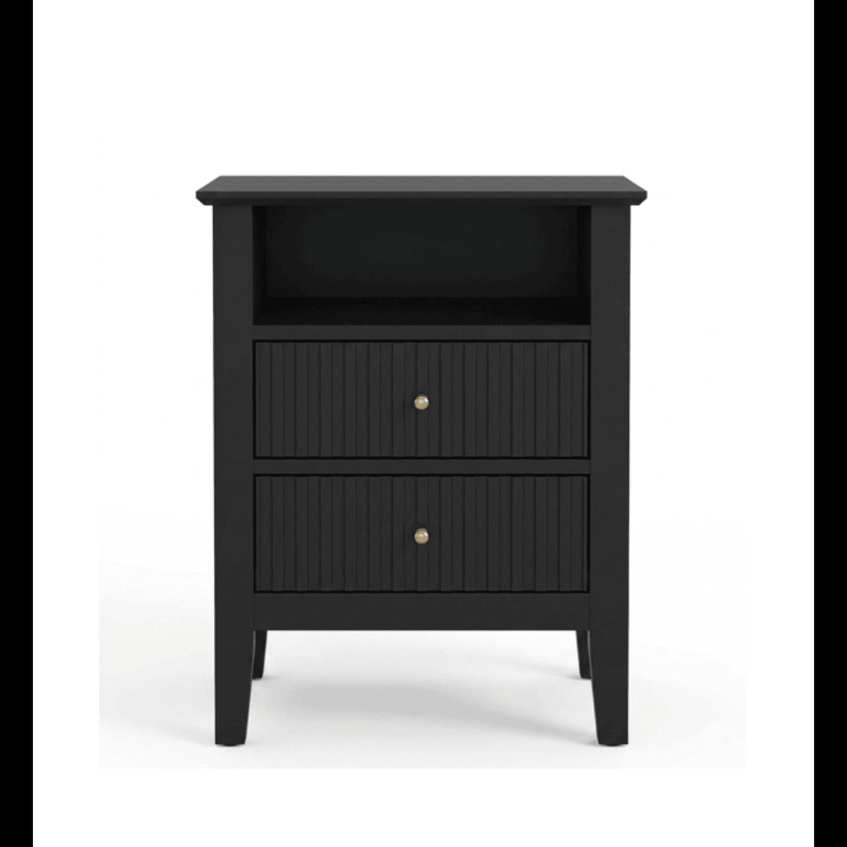 Fluted Nightstand With 2 Drawers, photo 7 of 40