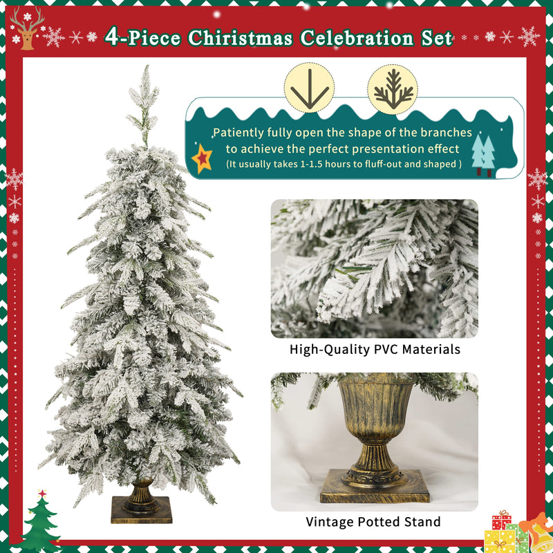 Pre-Lit Christmas Artificial Tree 4-Piece Set, photo 7 of 8