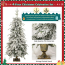 Pre-Lit Christmas Artificial Tree 4-Piece Set