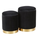 Marla - Contemporary Nesting Pleated Ottoman Set by HouseOfZazla
