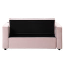 55.3" 4-1 Multi-functional Sofa Bed with Cup Holder and USB Port for Living Room or Apartments Pink