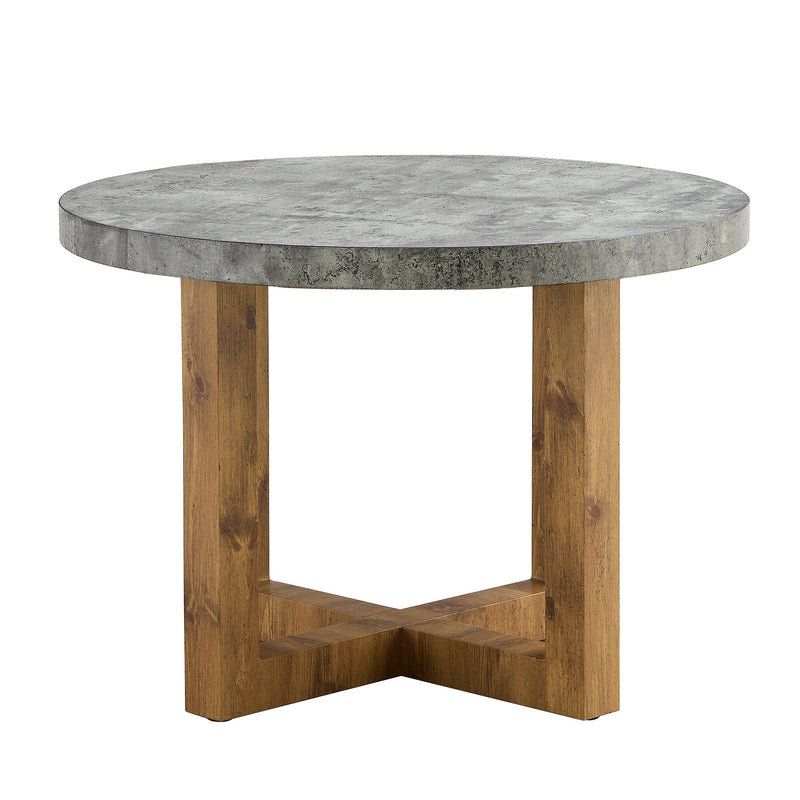 A modern and practical circular dining table. Made of MDF tabletop and wooden MDF table legs. Suitable for living room and bedroom. 42 inches x 42 inches x 30 inches