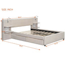 Upholstered Platform Bed With Reading Lights, Drawers, Trundle And Shelves by HouseOfZazla