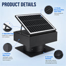 14" Adjustable Square Solar Roof Exhaust Fan, 60W Dual Power Attic Ventilator by HouseOfZazla