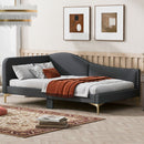 Upholstered Daybed With Headboard And Armrest, Support Legs by HouseOfZazla