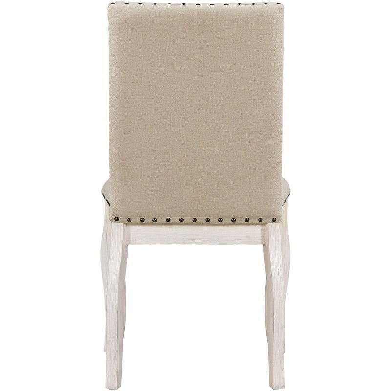 5-Piece Farmhouse Dining Table Set Wood Round Extendable Dining Table and 4 Upholstered Dining Chairs (Oak Natural Wood + Antique White)