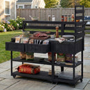 TOPMAX 62.3'' Patio Kitchen Island Solid Wood Kitchen Cart by HouseOfZazla