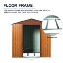 6 Ft. W X 6 Ft. D Metal Storage Shed Appealing horizontal siding in woodgrain with coffee trim to complement