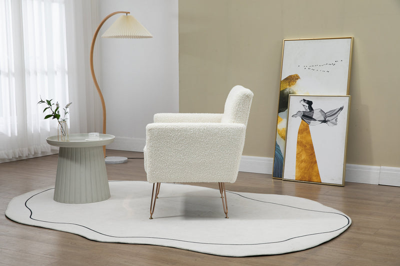 Accent Chair, leisure single sofa with Rose Golden feet