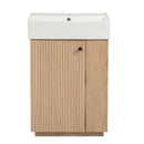 Bathroom Vanity With Sink, Freestanding Wood Grain Cabinet With Storage by Unique Piece Furniture