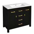 Bathroom Vanity With Sink Combo Set, Modern Bathroom Cabinet With 4 Drawers by HouseOfZazla