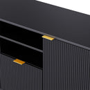 4-Piece Entertainment Wall Unit with 13 shelves,8 Drawers and 2 Cabinets, Multifunctional TV Stand Media Storage Cabinet with Fluted Line Surface for Living Room, for TVs Up to 70"