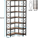 7 Tier Corner Bookshelf, Storage Unit For Living Room by HouseOfZazla