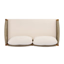 Outdoor Loveseat and Coffee Table Set with Acacia Wood Frame in Teak Look by HouseOfZazla