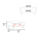 Coffee Table 1 Shelf, 4 Legs - Black by HouseOfZazla