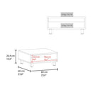 Coffee Table 1 Shelf, 4 Legs - Black by Unique Piece Furniture