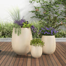 U_STYLE Lightweight Round MGO Outdoor Planter Set - 3 Sizes by HouseOfZazla