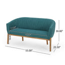 Mid Century Modern Loveseat With Channel Stitched Backrest by HouseOfZazla