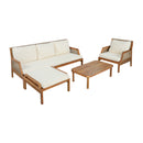 4 Piece Acacia Wood Patio Furniture Set