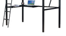 Senon Twin Loft Bed With Desk - Black / Silver