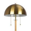 Allure - 2 Light Floor Lamp, Gold, Natural Tube, Double On / Off Pull Chain - Gold / Rattan by HouseOfZazla